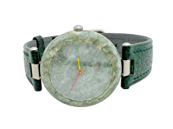 Vintage Tissot RockWatch Green Granite Stone Case Swiss Quartz Unisex Watch R150 main image 11